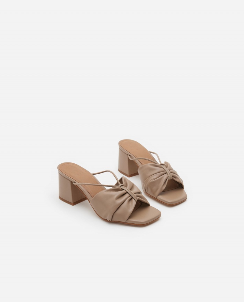 Botki Na Obcasie Buty Flattered Olivia Skórzane Beżowe | PLQCS11886
